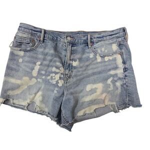 American Eagle Strigid Relaxed Distressed Denim Shorts – Blue – Size 14